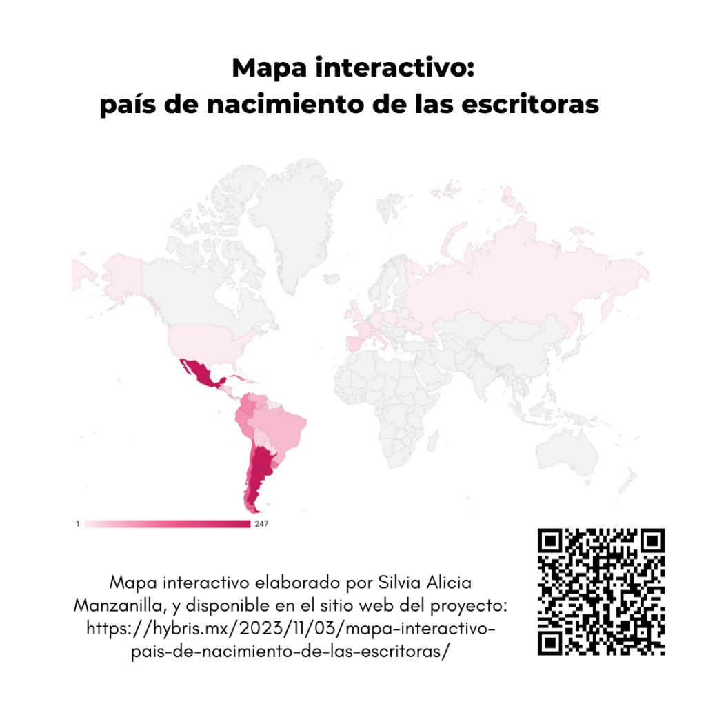 Imagen para el artefacto digital Mapa interactivo: país de nacimiento de las escritoras